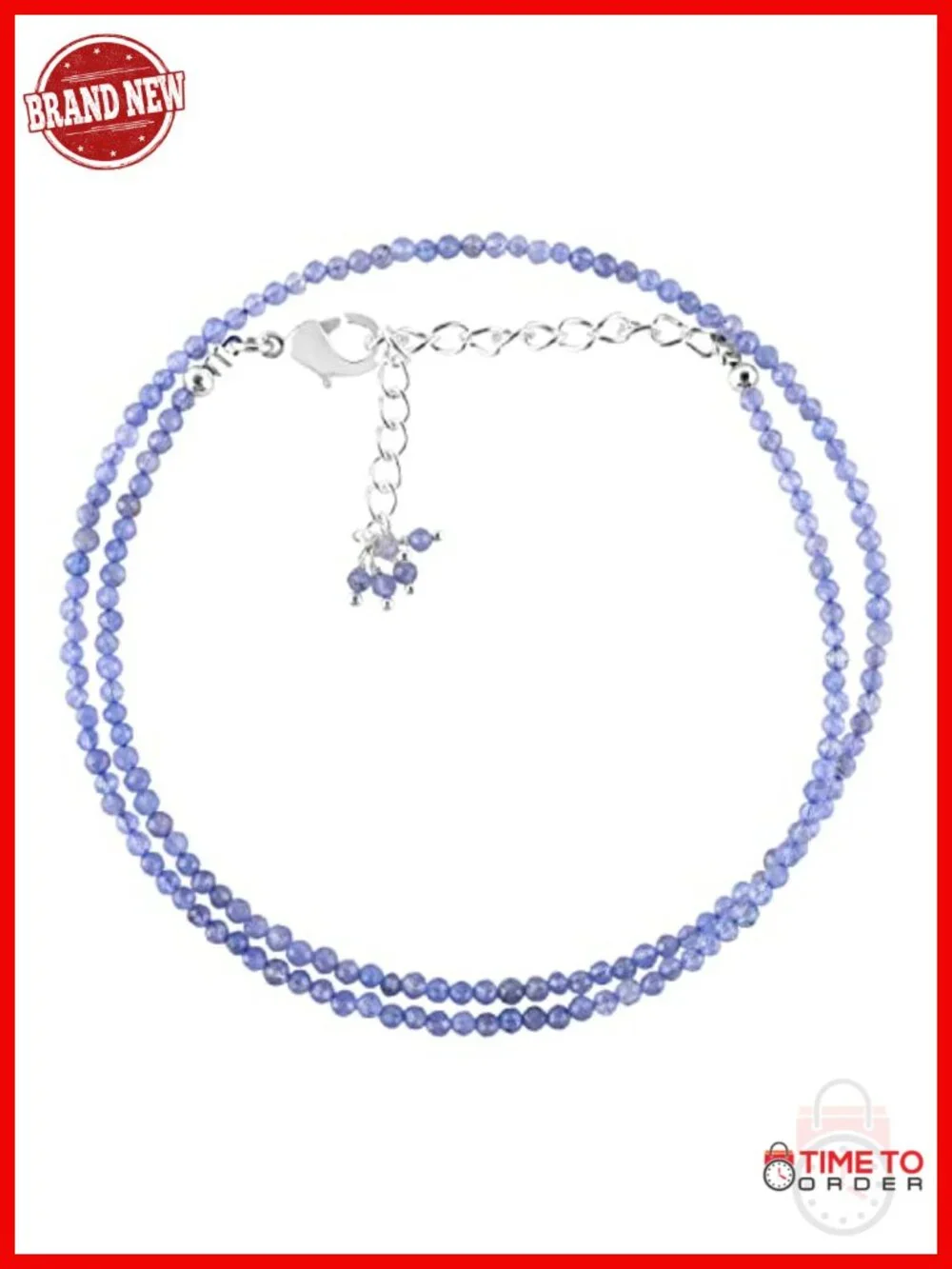 Natural Tanzanite Micro Bead Choker Necklace, Silver Plated Chain, Handmade